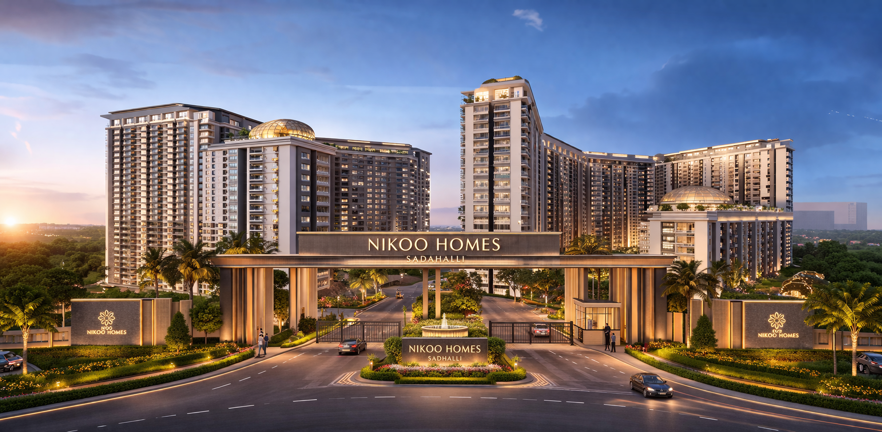 Nikoo Homes Sadahalli Bangalore by Bhartiya City elevation exterior view apartments - HouseAdda