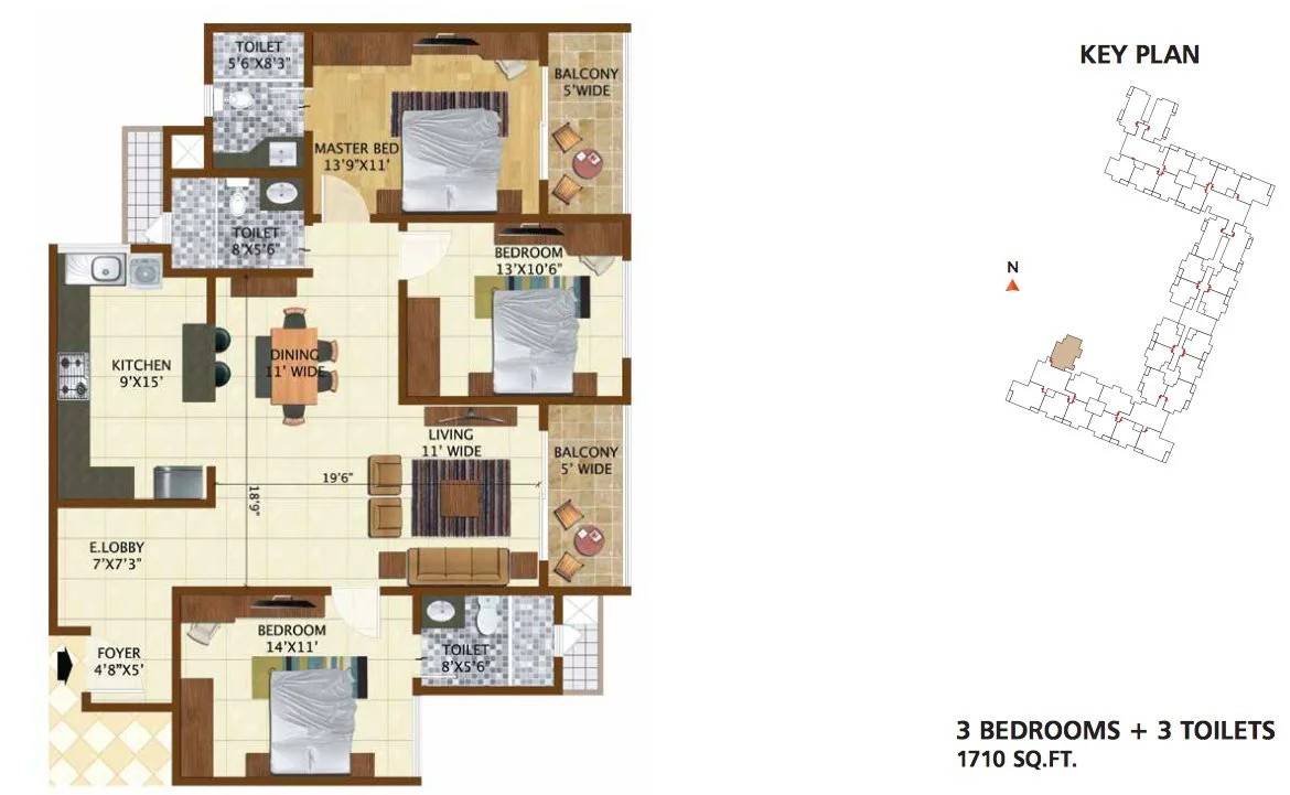 Brigade Belvedere 3 BHK floor plan unit layout Budigere Cross Bangalore 2026 HouseAdda