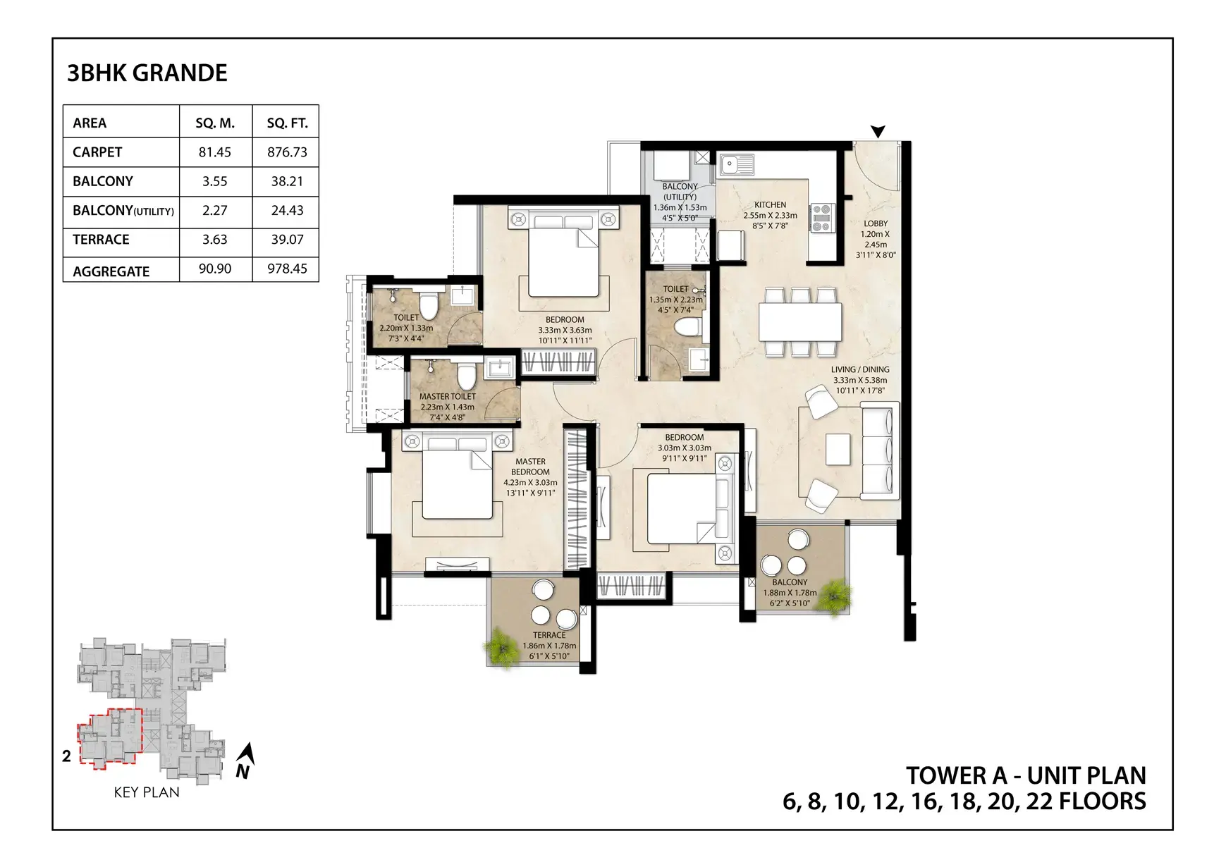 Mahindra Sadahalli 3 BHK floor plan unit layout Sadahalli Bangalore 2026