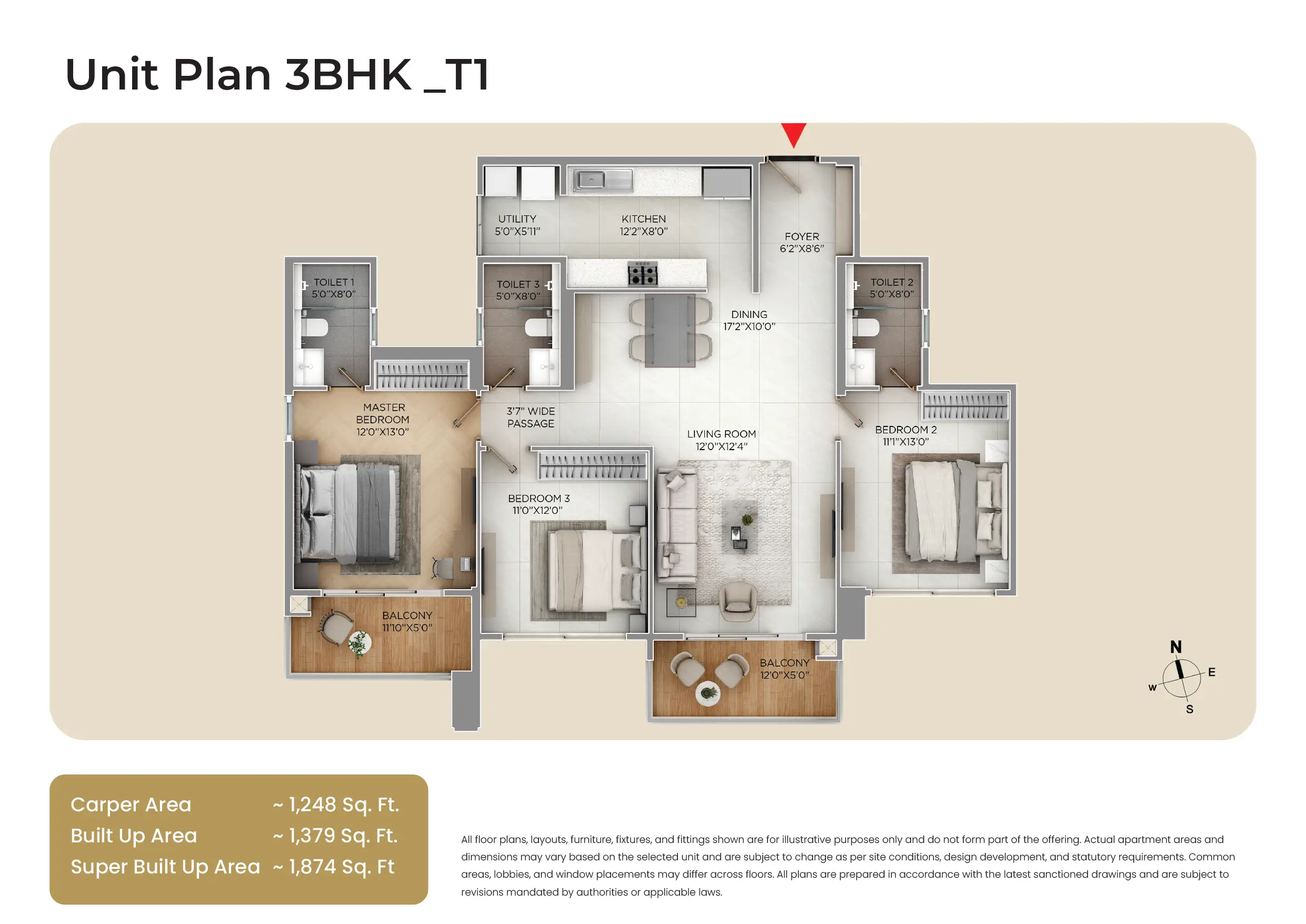 Puravankara Codename Hennur 3 BHK floor plan unit plan Hennur Bangalore 2026 HouseAdda