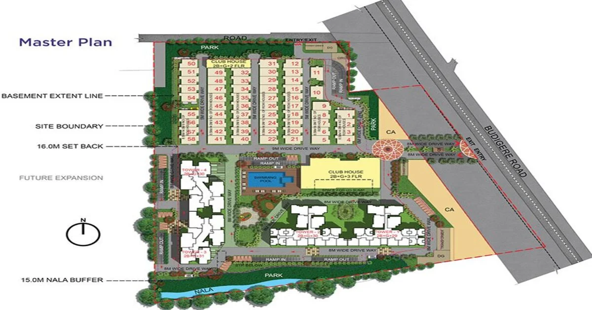 Sattva Sanio master plan site layout Old Madras Road Budigere Bangalore 2026 HouseAdda