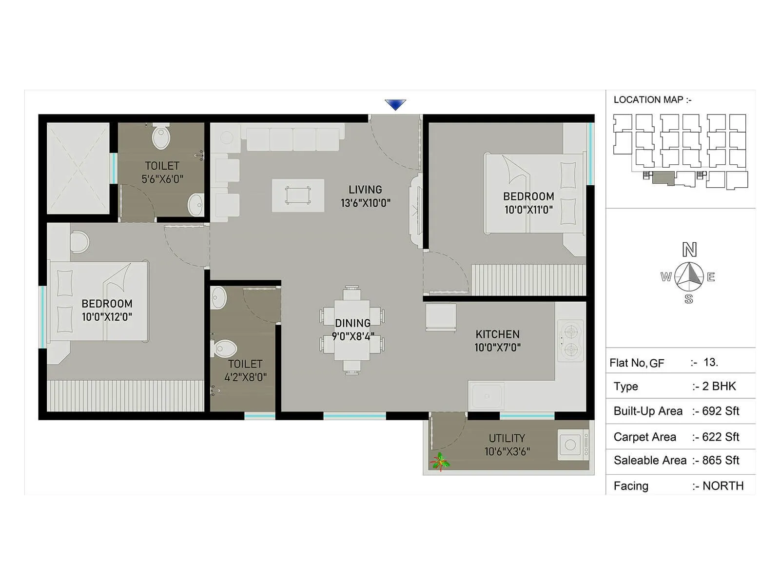 Signature Regal 2 BHK floor plan Chandapura Bangalore 2026 HouseAdda