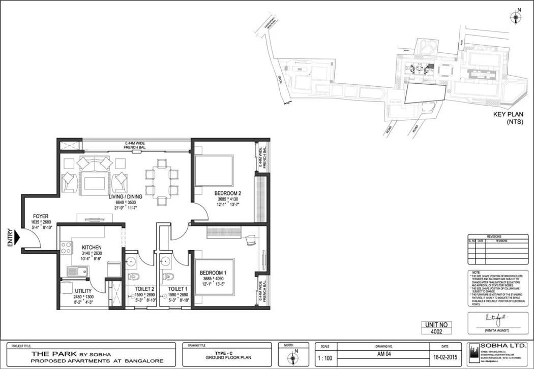 Sobha Yelahanka 2 BHK floor plan Bangalore 2026 HouseAdda