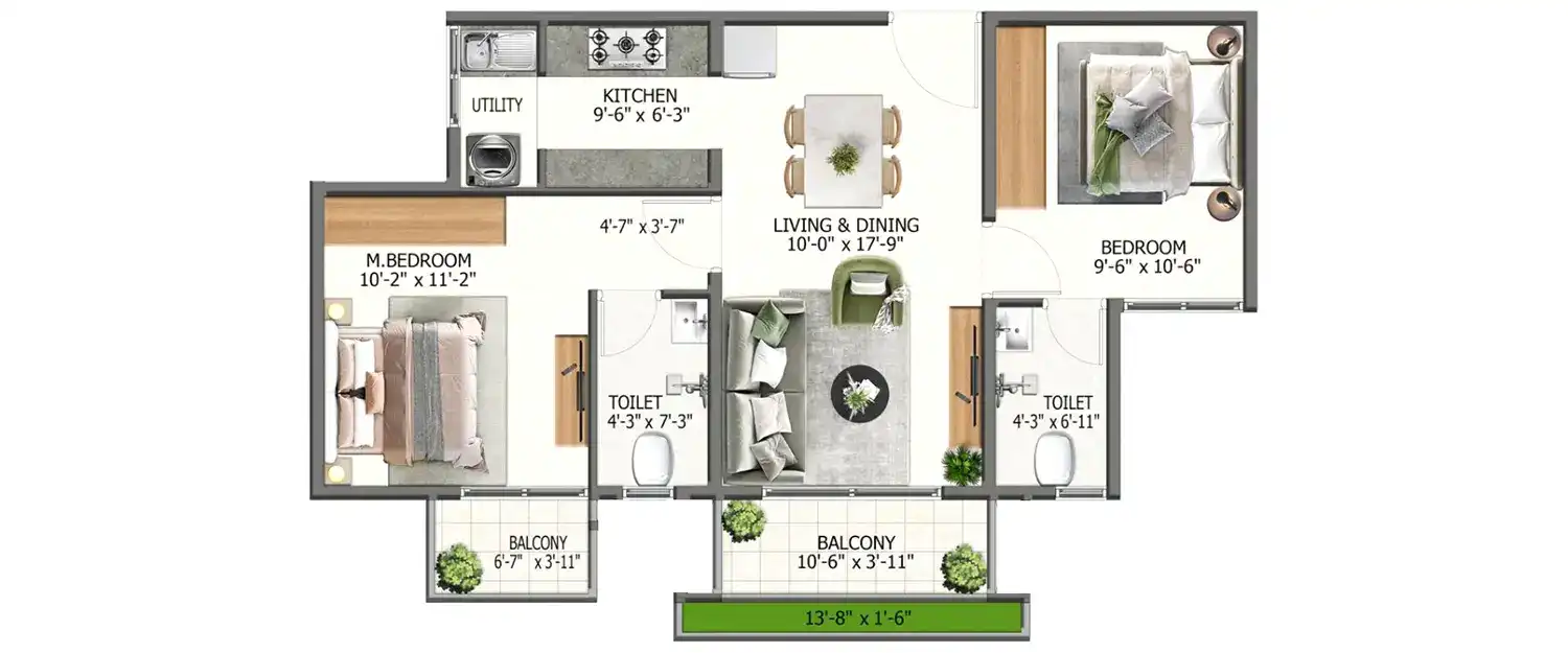 Sowparnika Hennur Road 3 BHK floor plan Bangalore 2026 HouseAdda