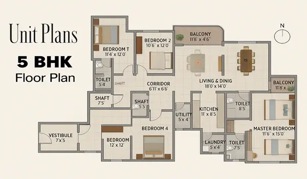 Varnam 5 BHK duplex floor plan 2983 sq.ft North Bangalore Tata Housing 2026