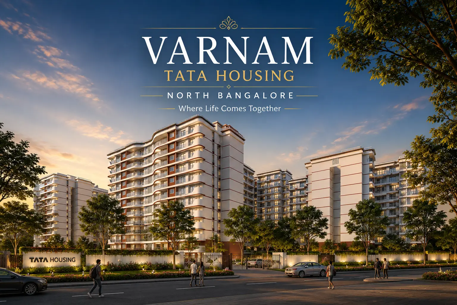 Varnam Tata Housing North Bangalore 2026 — luxury 3 BHK apartments elevation view