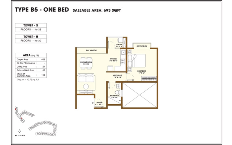Bhartiya City JP Nagar 2 BHK floor plan 1100–1400 sqft South Bangalore 2026