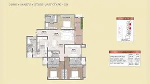 Brigade Insignia 3 BHK Study floor plan 2145 sqft Yelahanka North Bangalore 2026
