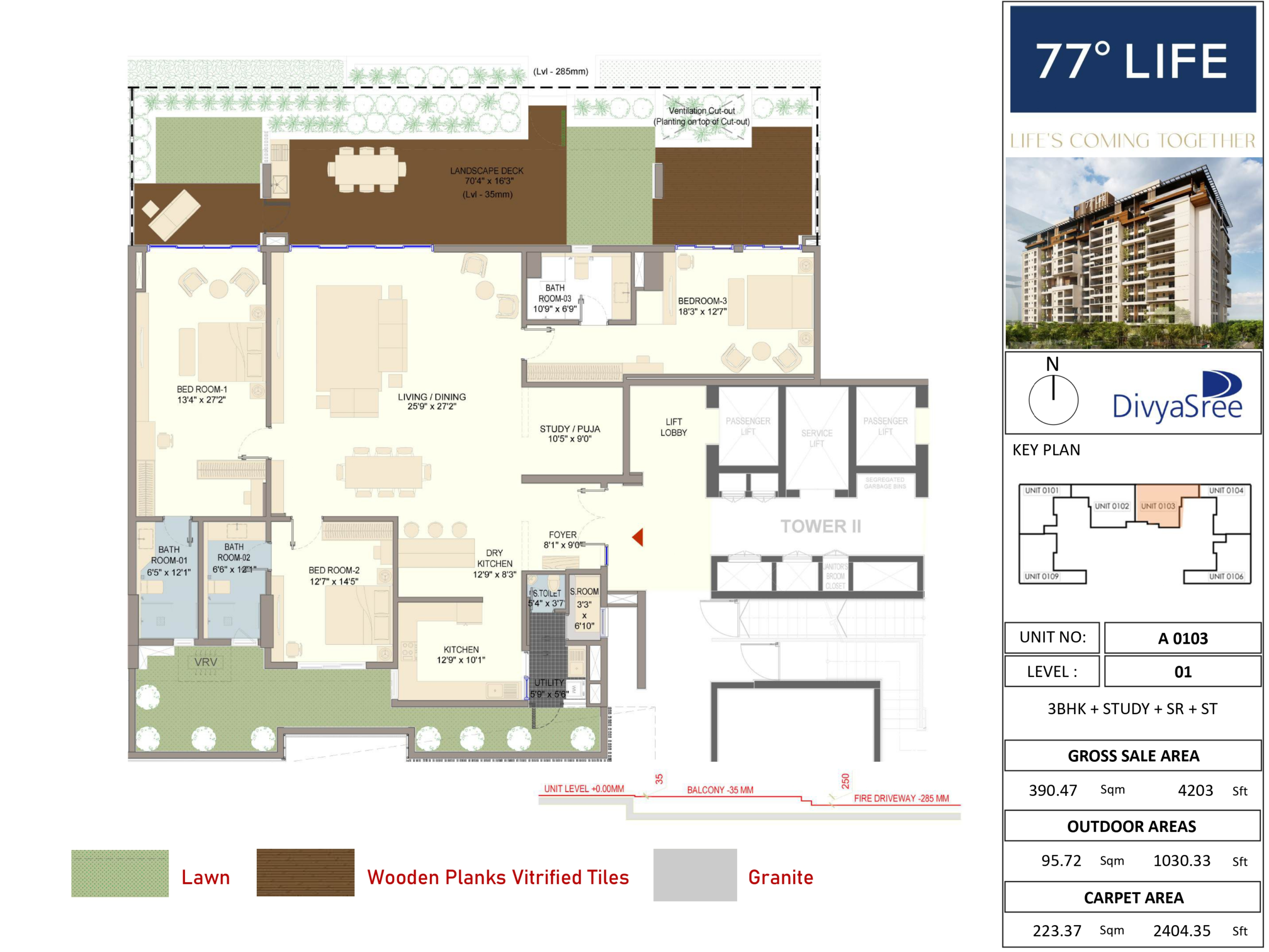 Divyasree Yelahanka 3 BHK apartment floor plan — 1968 sqft bedroom bathroom and living room layout Bangalore 2026