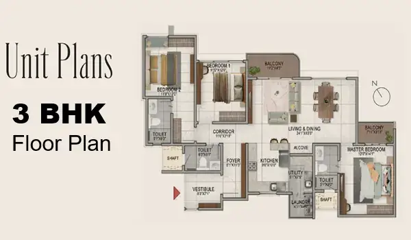 Godrej Bannerghatta Road 3 BHK floor plan 1444-1680 sq ft Bangalore 2026 HouseAdda