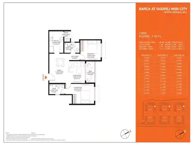 Godrej MSR City Phase 2 2 BHK floor plan 1186-1292 sq ft Bangalore Devanahalli 2026