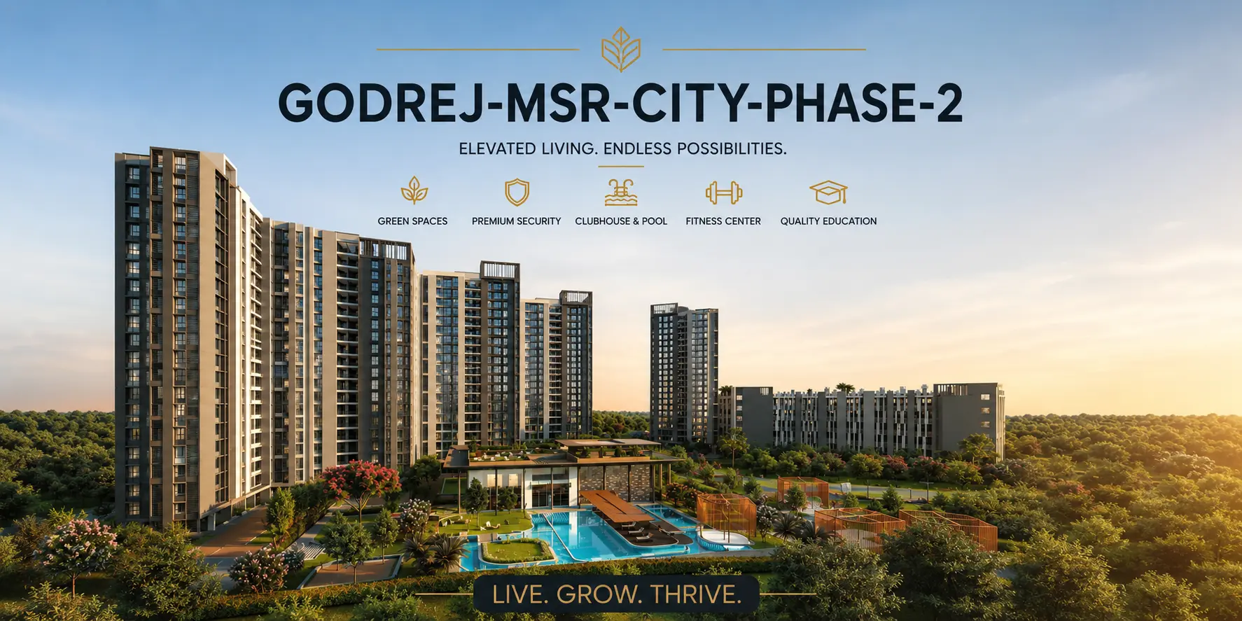 Godrej MSR City Phase 2 Bangalore — premium 2 & 3 BHK apartments near Kempegowda Airport Devanahalli elevation view