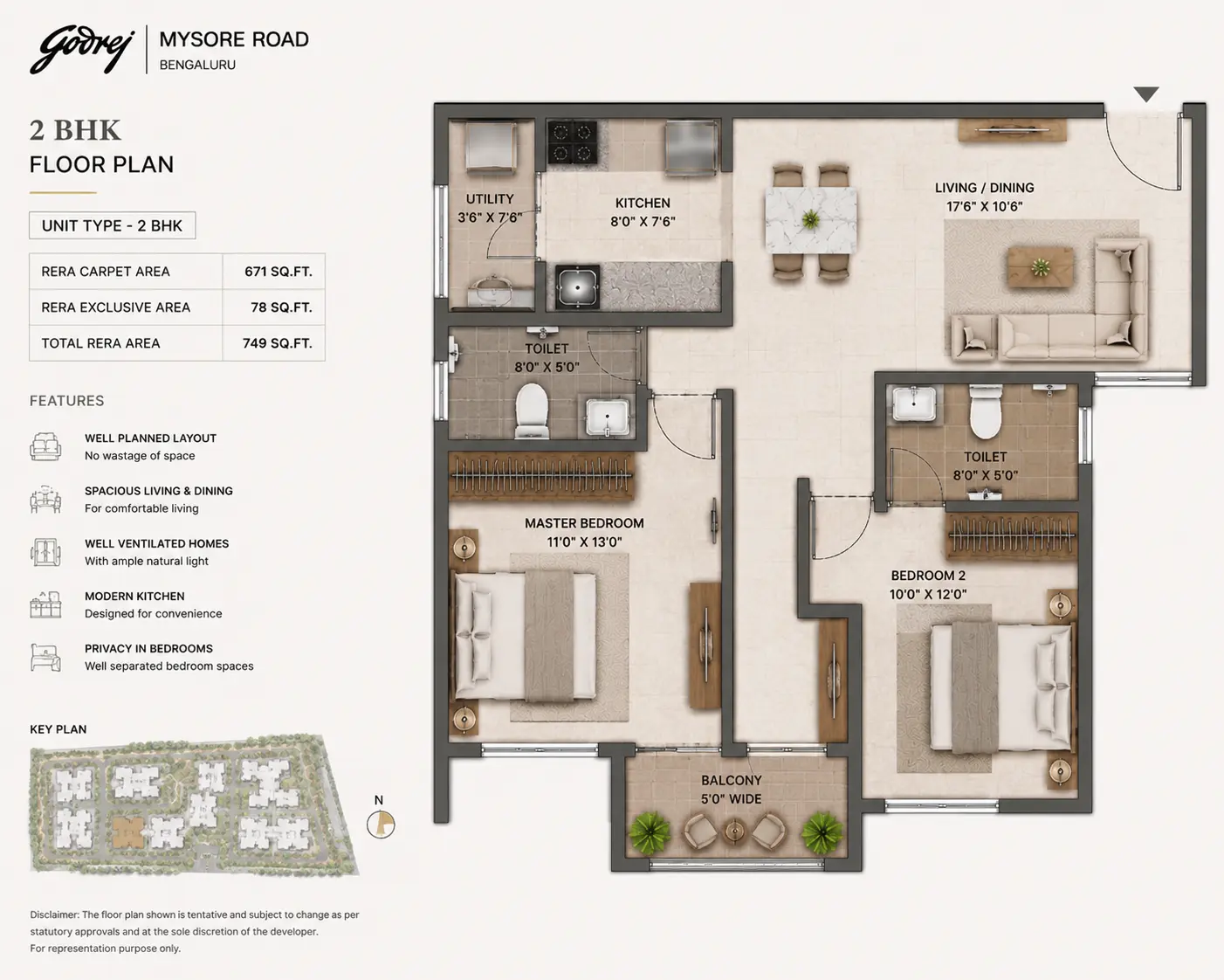 Godrej Mysore Road 2 BHK floor plan layout Bangalore 2026