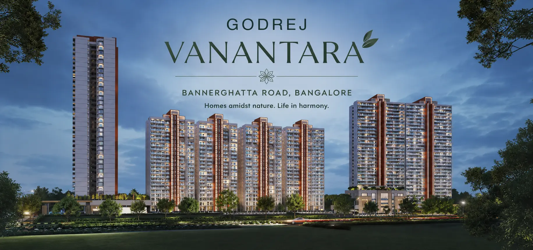 Godrej Vanantara Bannerghatta Road Bangalore 2026 — luxury residential apartments elevation view