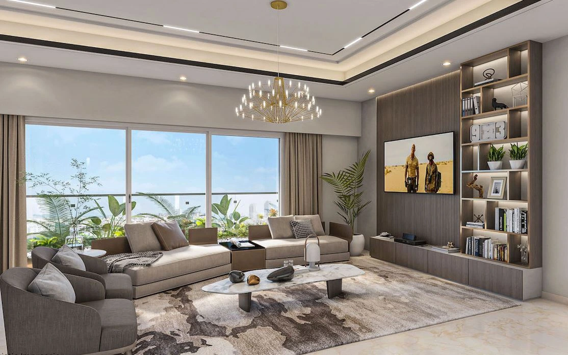 Purva Codename Hennur luxury living room interior Hennur Road Bangalore 2026