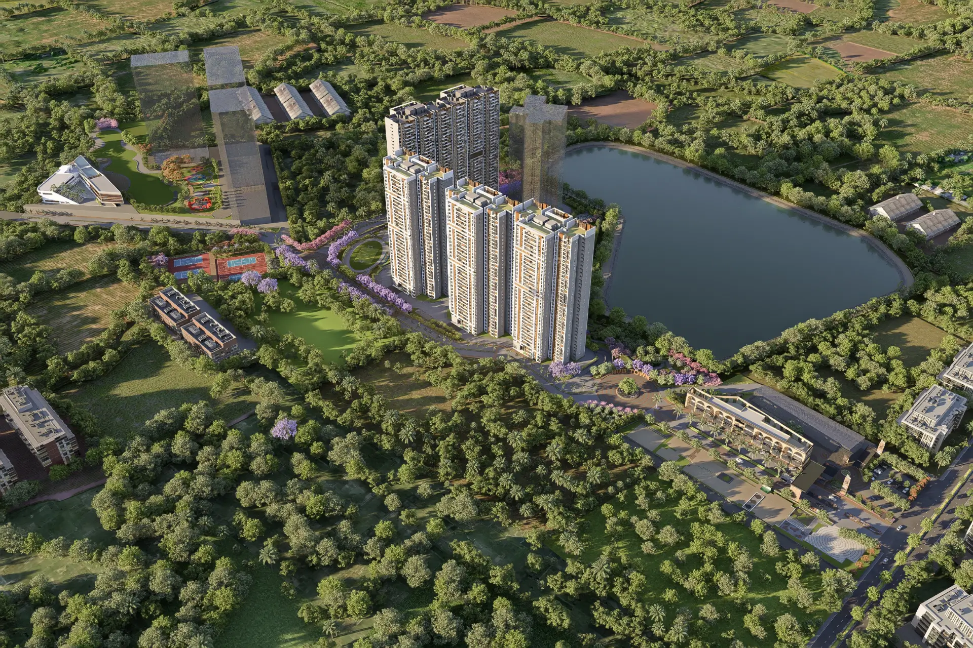 Mana Skanda The Right Life luxury township aerial view Sarjapur Road Bangalore 2026