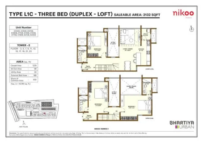 Nikoo Homes 8 4 BHK staff room floor plan 2506 sqft Bellahalli Bangalore 2026
