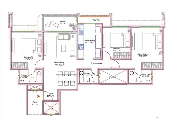 Arvind Sylva 3 BHK master plan