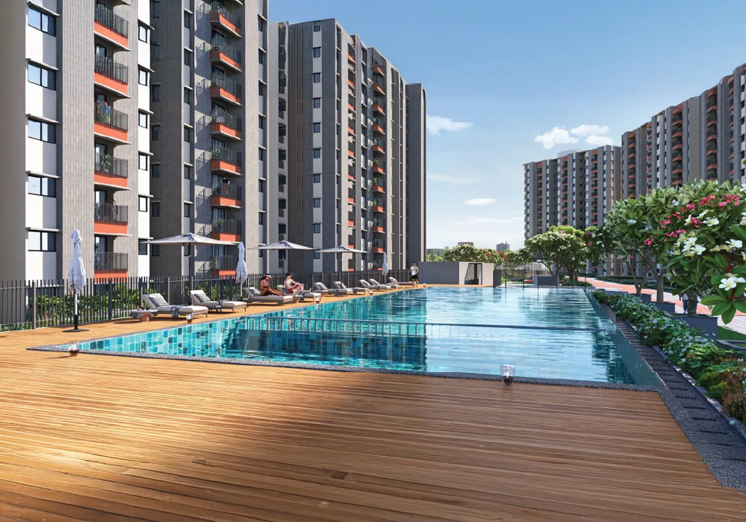 Mahindra Blossom Whitefield amenity deck render