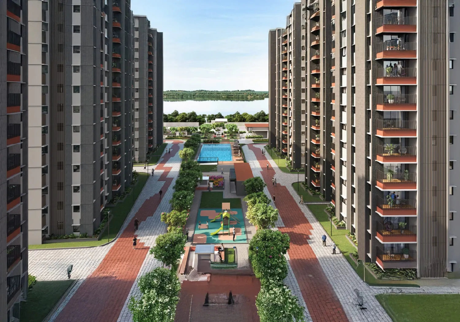 Mahindra Blossom Whitefield tower facade render