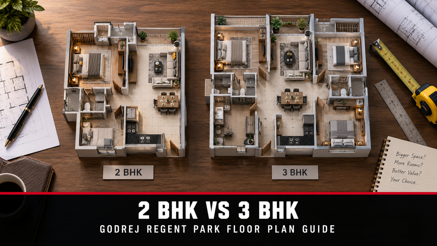 Godrej Regent Park 2 BHK versus 3 BHK floor plan guide