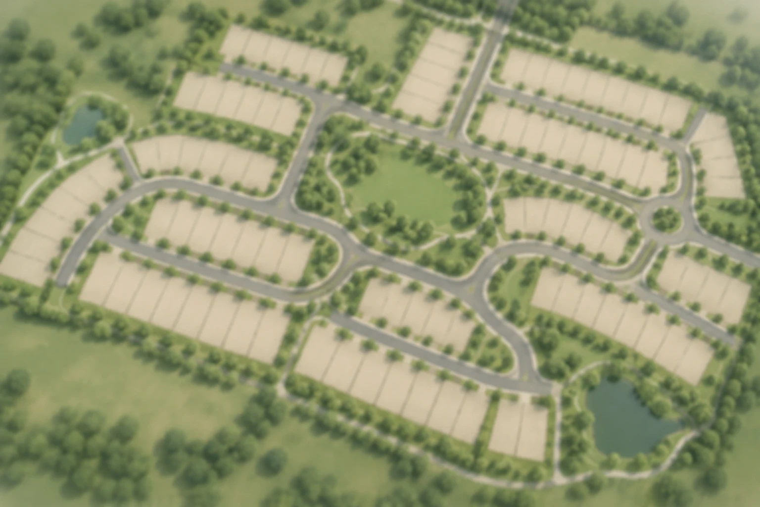 Blurred sample layout, not the Aria Greens approved plan