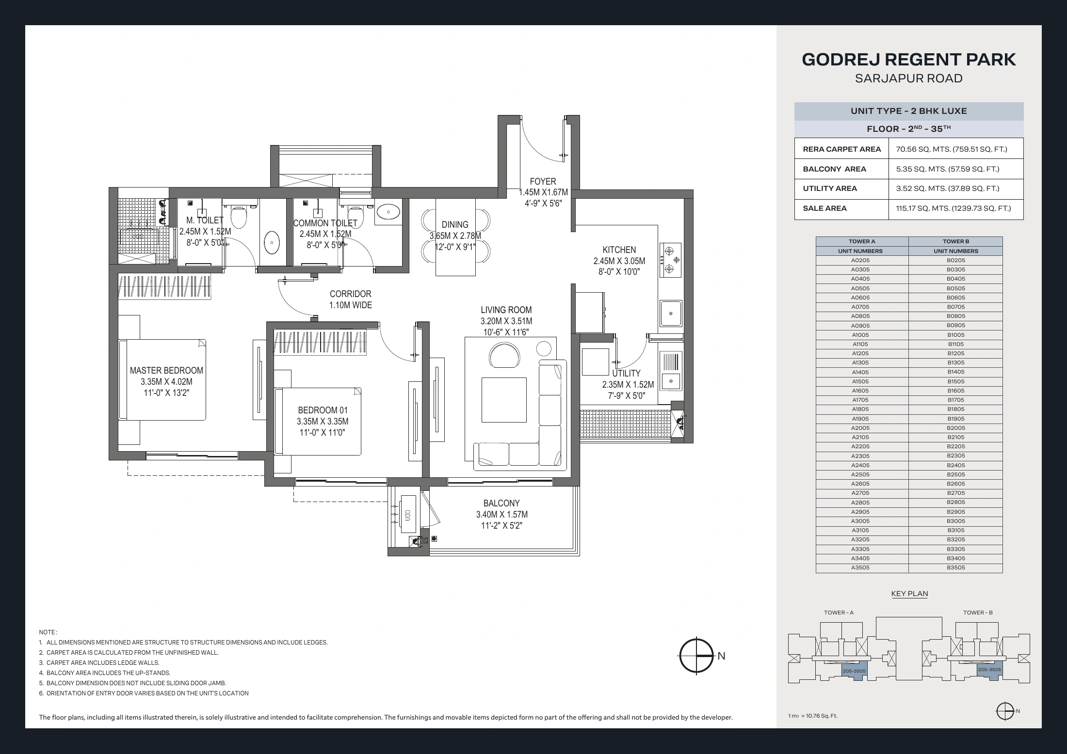 Godrej Regent Park 2 BHK layouts floor plan sheet 3