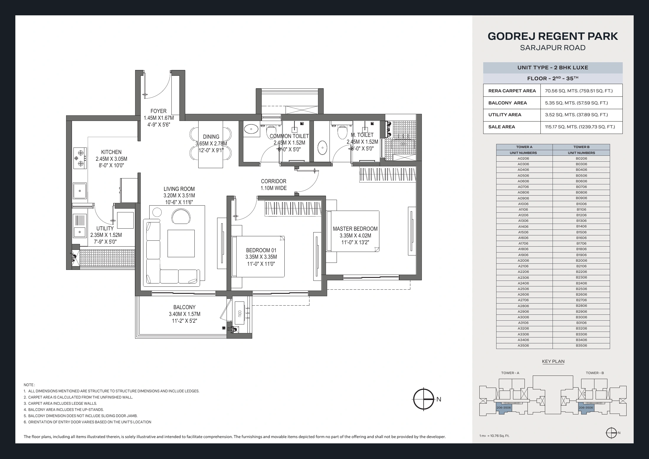 Godrej Regent Park 2 BHK layouts floor plan sheet 4