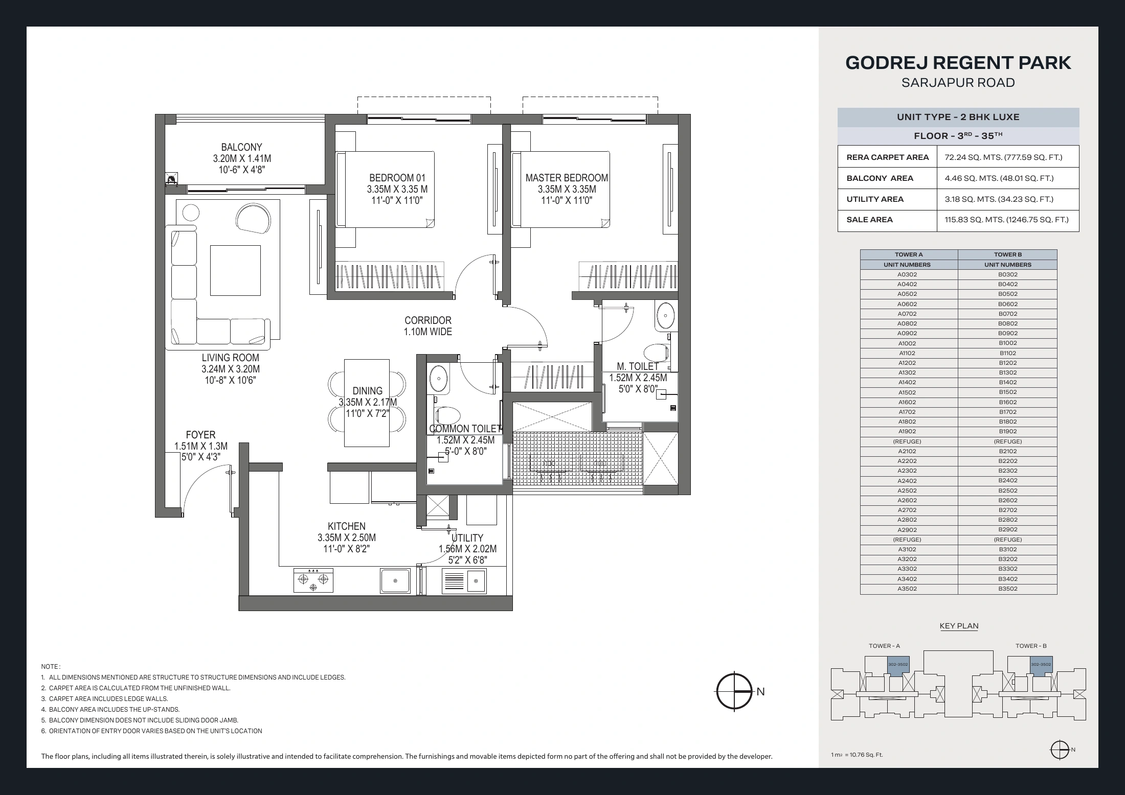 Godrej Regent Park 2 BHK layouts floor plan sheet 6