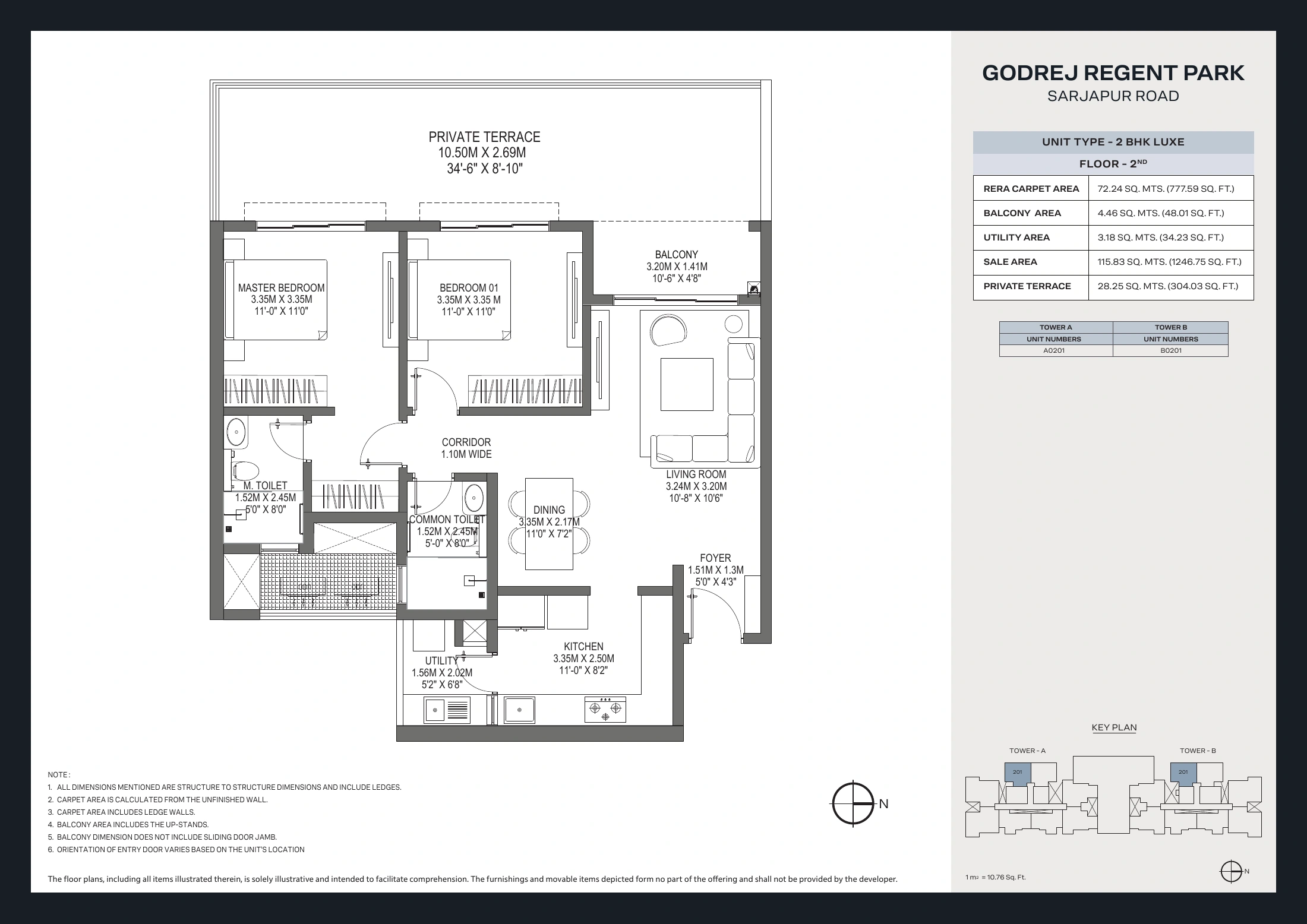 Godrej Regent Park 2 BHK terrace variants floor plan sheet 7