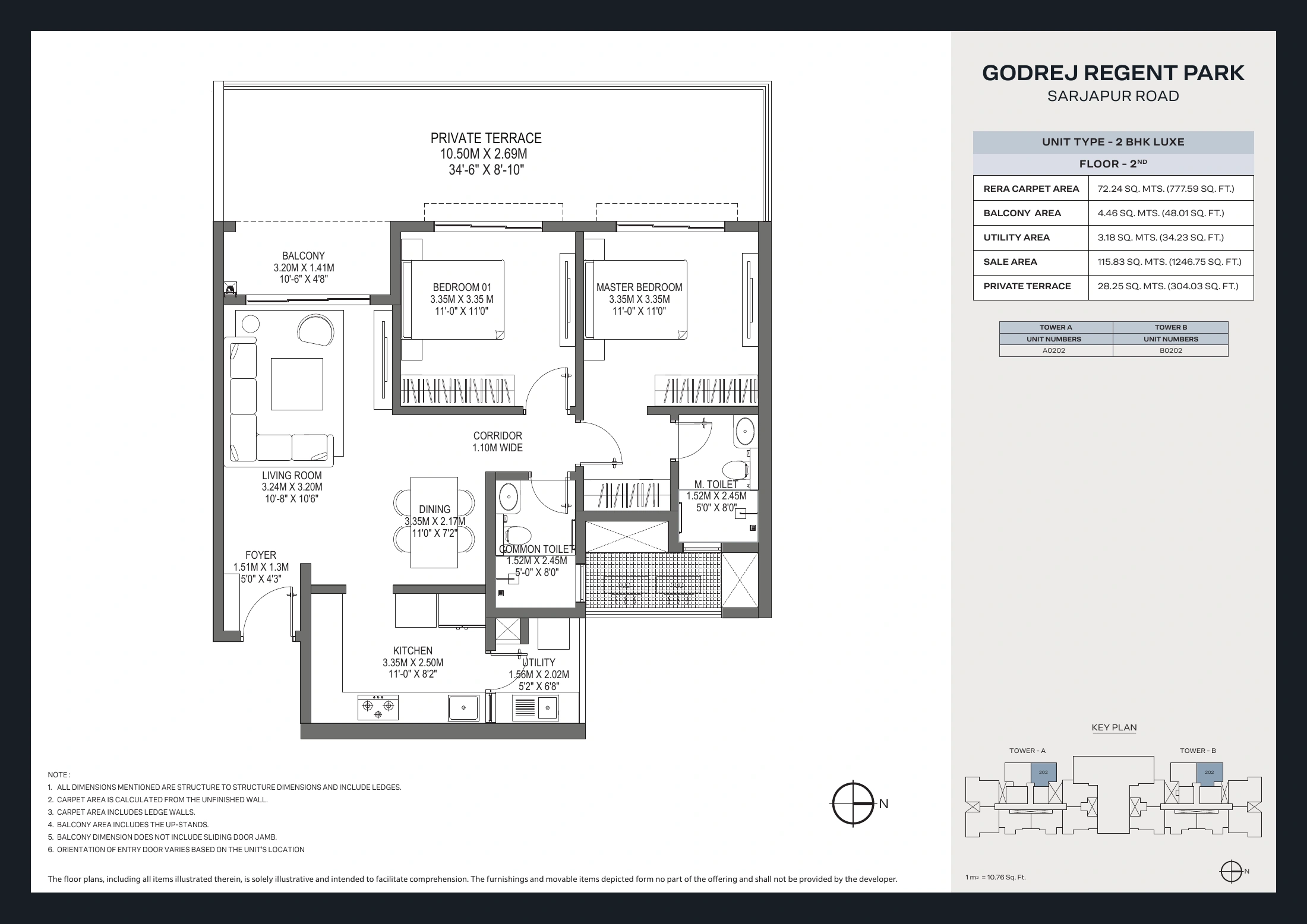 Godrej Regent Park 2 BHK terrace variants floor plan sheet 8