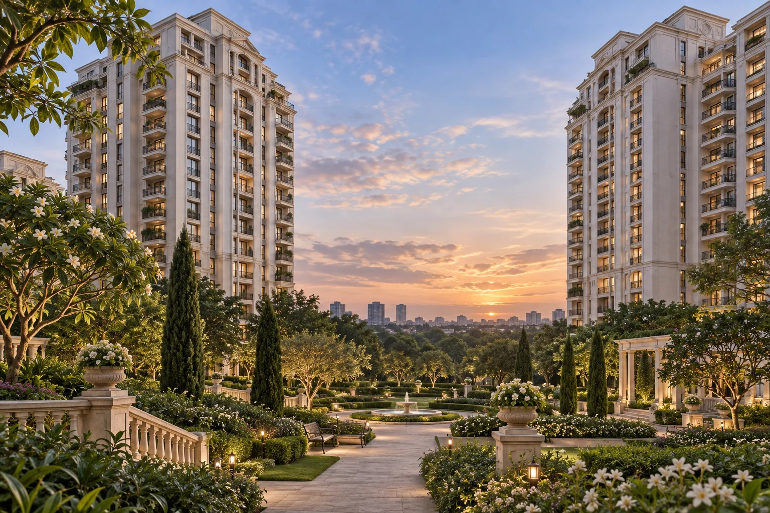 Godrej Regent Park Sarjapur conceptual apartment and garden illustration