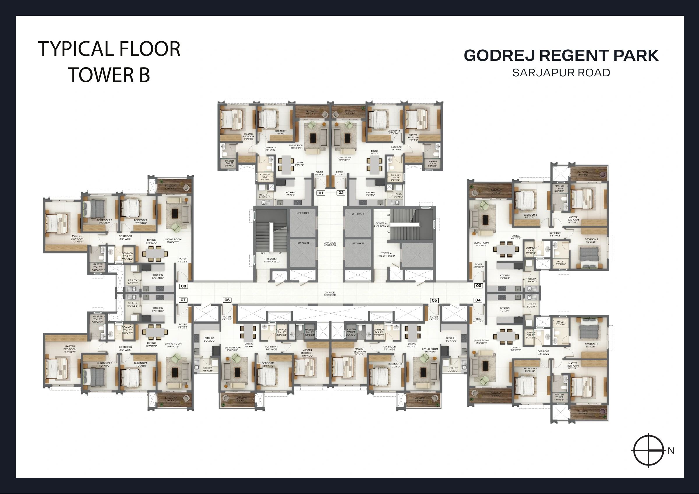 Godrej Regent Park Tower B typical floor