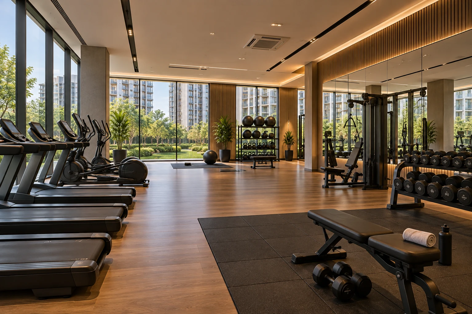 Gymnasium at DSR Elixir clubhouse