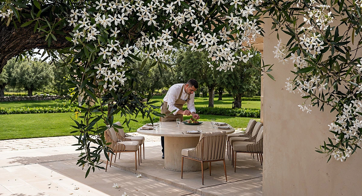 Lodha Beaumont Estate proposed garden dining setting