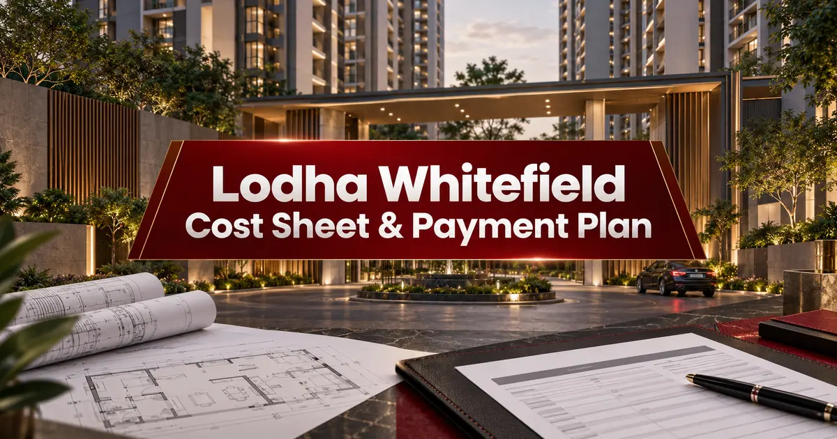 Lodha Whitefield cost sheet and payment plan guide