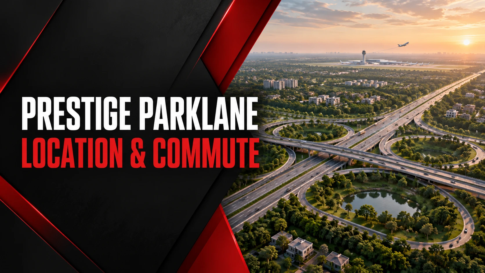 Prestige Parklane location guide: red and black conceptual editorial cover