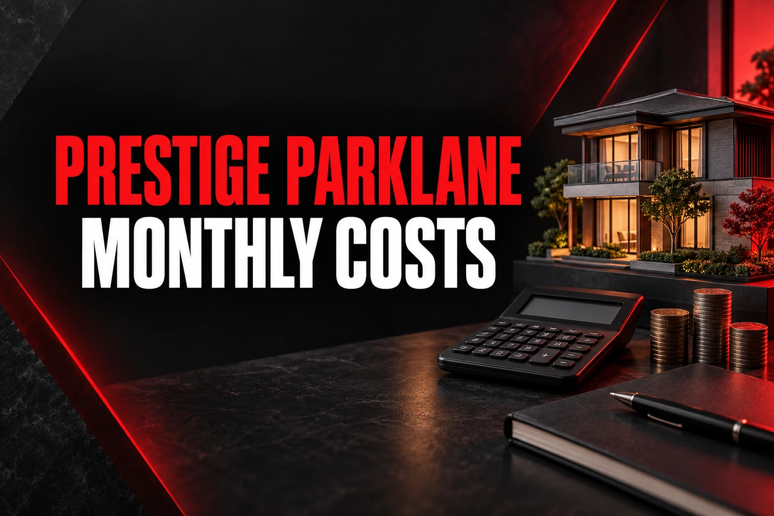 Prestige Parklane Maintenance Charges: Planning Your Monthly Living Costs — conceptual red and black editorial illustration
