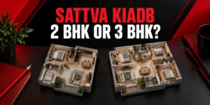 Sattva KIADB 2 BHK vs 3 BHK planning guide with two generic apartment models; not approved project plans