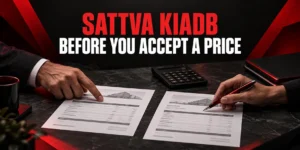 Sattva KIADB price enquiry guide with hands comparing generic quotation sheets and a calculator