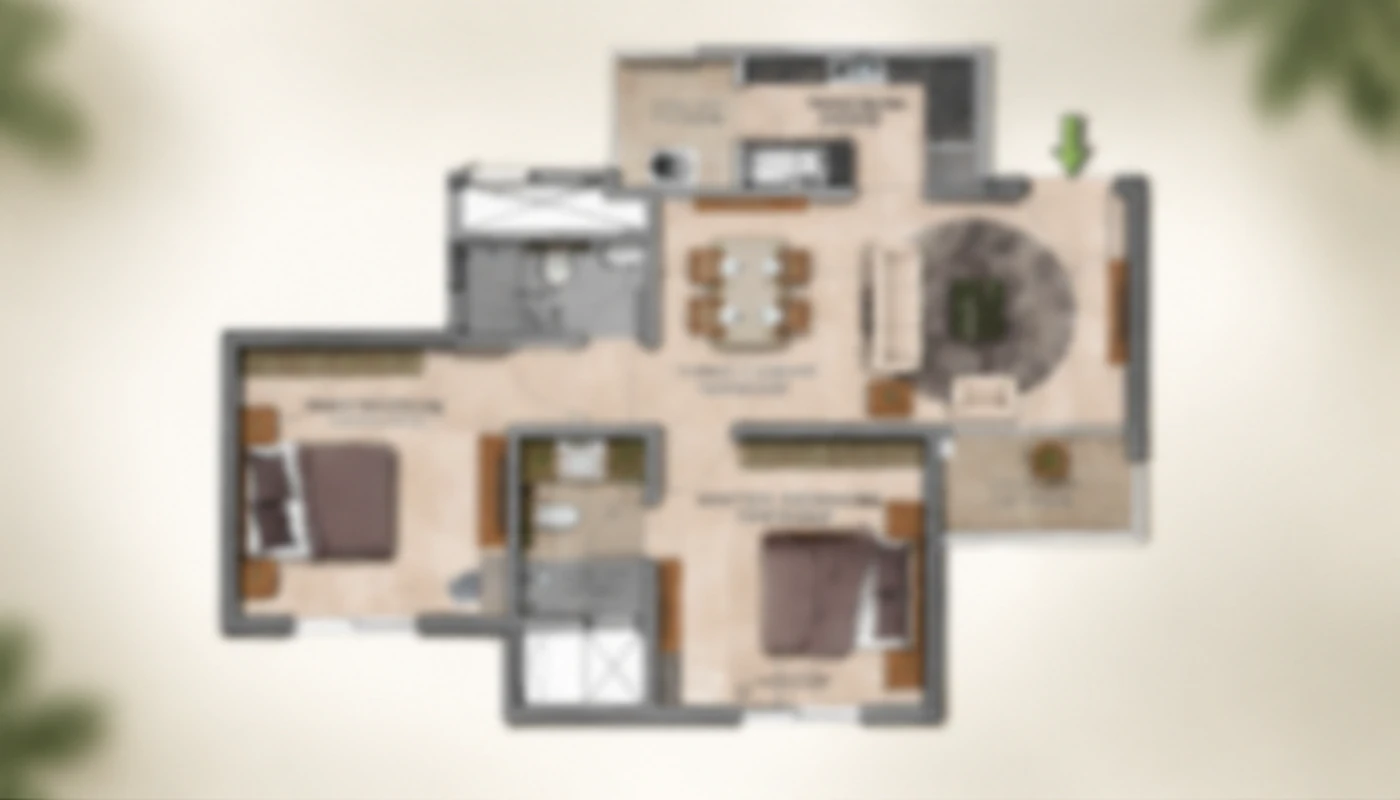 SOBHA Hennur Road 2 BHK floor plan North Bangalore