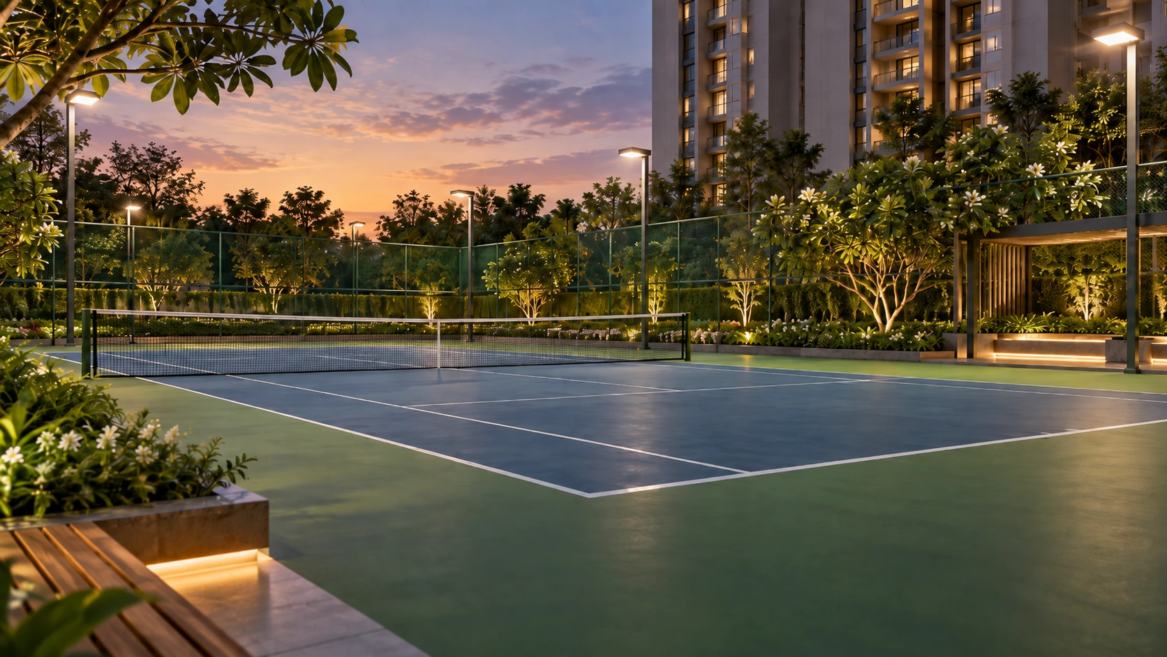 Sports court amenity at SOBHA Hennur Bangalore