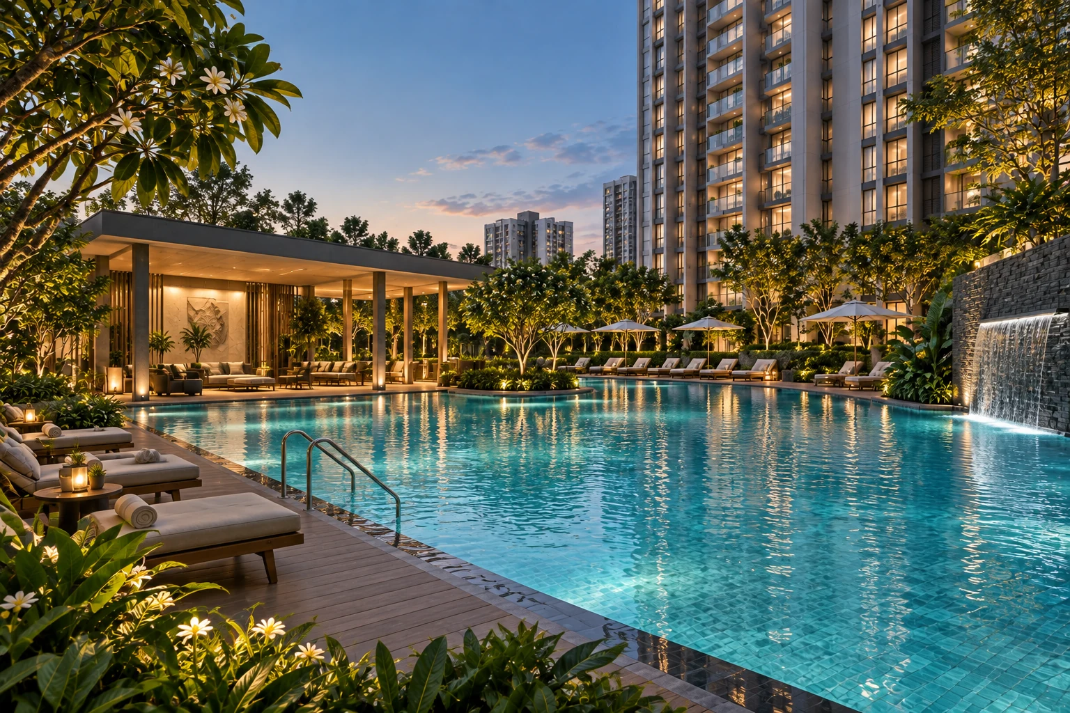 Swimming pool at DSR Elixir villas