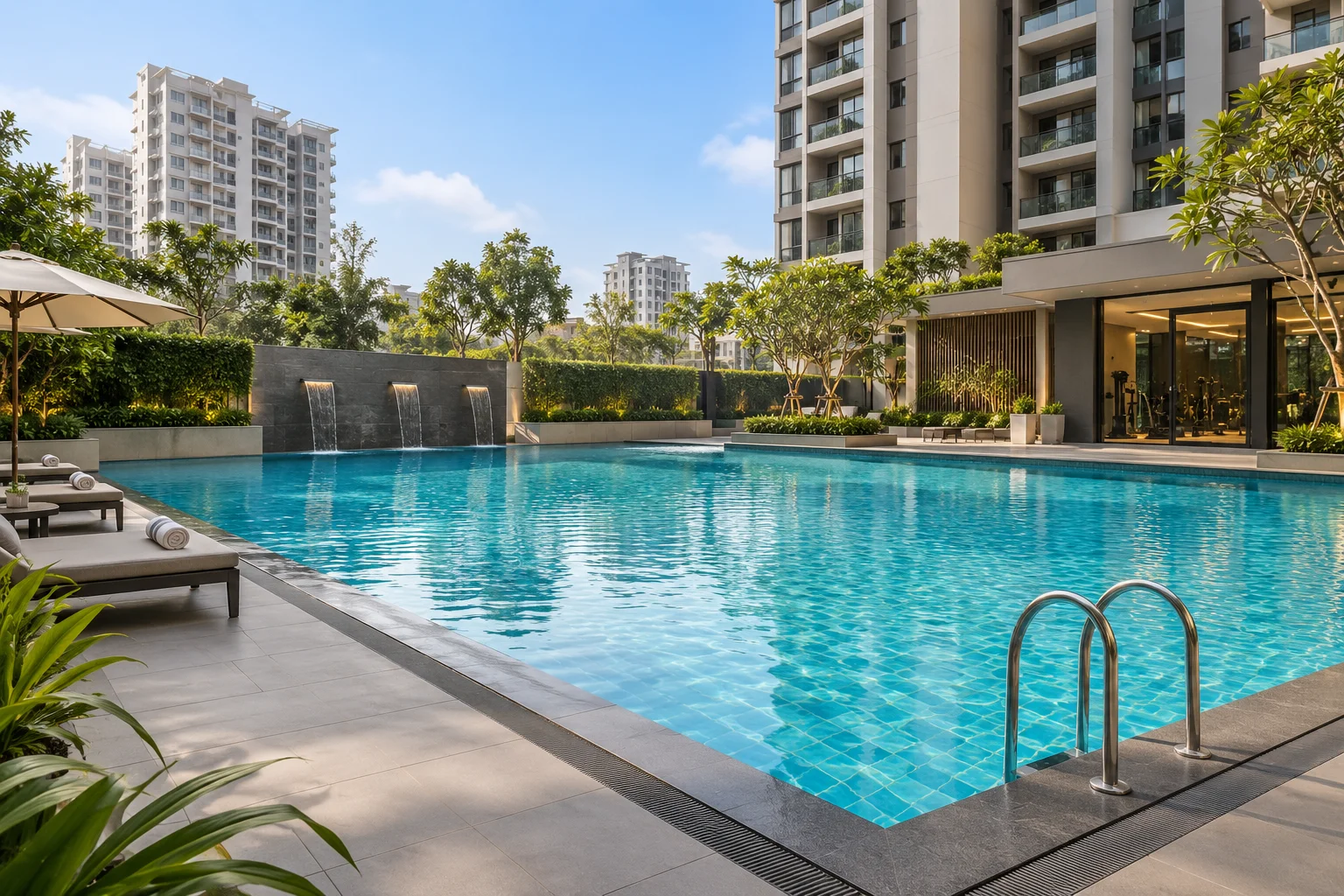 Swimming pool at Purva Northern Lights Bagalur
