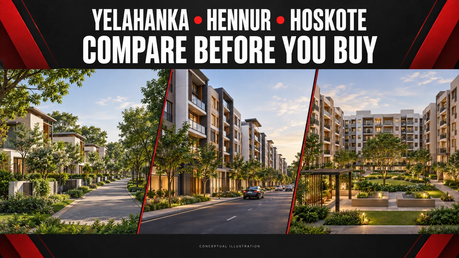 Yelahanka vs Hennur vs Hoskote: Homebuyer Guide 2026 — conceptual illustration