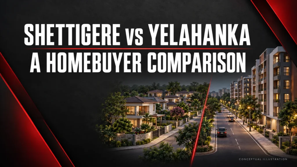 Shettigere vs Yelahanka homebuyer comparison – conceptual neighbourhood illustration